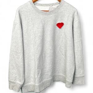 Jason Wu Men's Gray Crewneck Sweatshirt with Removable Heart Size M